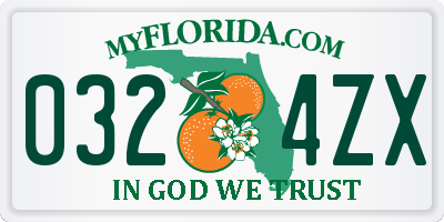 FL license plate 0324ZX