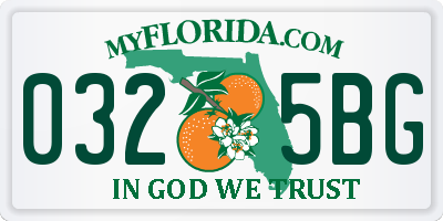 FL license plate 0325BG