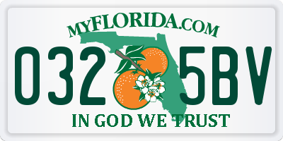 FL license plate 0325BV