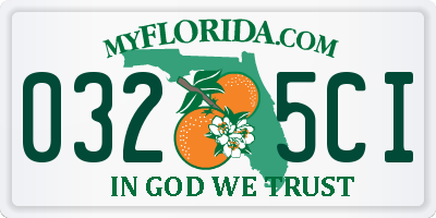 FL license plate 0325CI