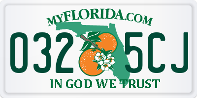 FL license plate 0325CJ