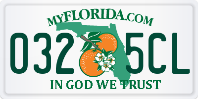 FL license plate 0325CL
