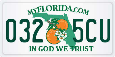 FL license plate 0325CU
