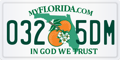 FL license plate 0325DM