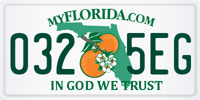 FL license plate 0325EG