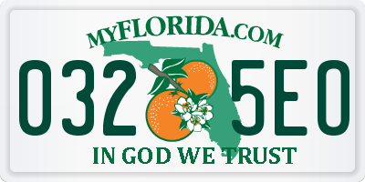 FL license plate 0325EO
