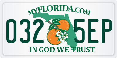 FL license plate 0325EP