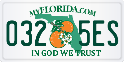 FL license plate 0325ES