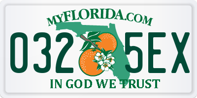 FL license plate 0325EX