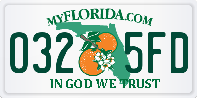 FL license plate 0325FD