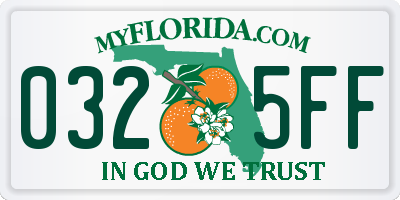 FL license plate 0325FF