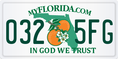 FL license plate 0325FG