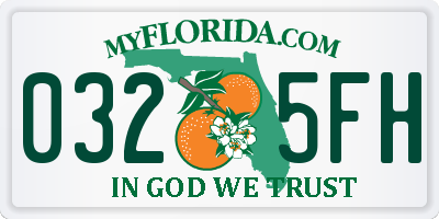 FL license plate 0325FH