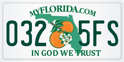 FL license plate 0325FS