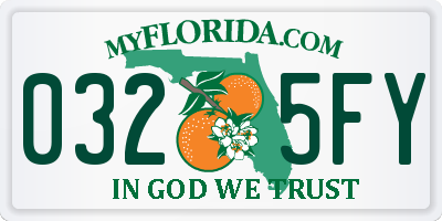 FL license plate 0325FY