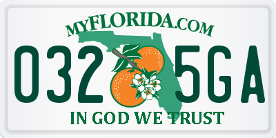FL license plate 0325GA