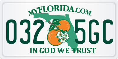 FL license plate 0325GC