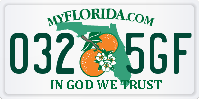 FL license plate 0325GF