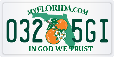 FL license plate 0325GI
