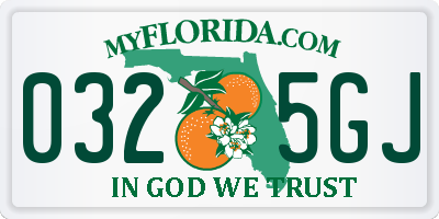 FL license plate 0325GJ