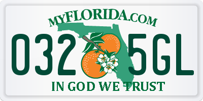 FL license plate 0325GL