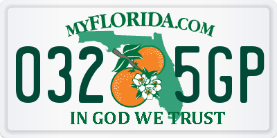 FL license plate 0325GP