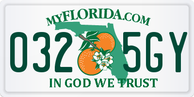 FL license plate 0325GY