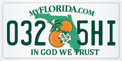 FL license plate 0325HI