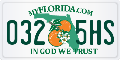 FL license plate 0325HS