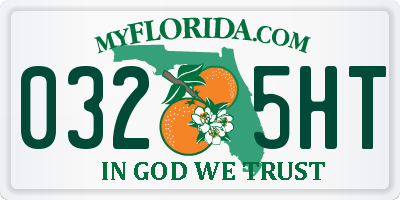 FL license plate 0325HT