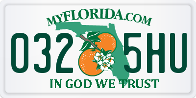 FL license plate 0325HU