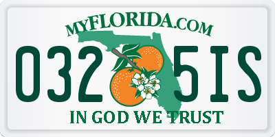 FL license plate 0325IS