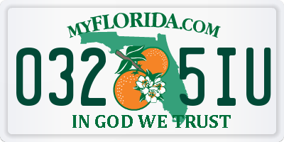 FL license plate 0325IU