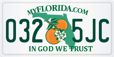 FL license plate 0325JC