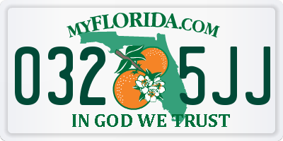 FL license plate 0325JJ