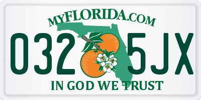 FL license plate 0325JX