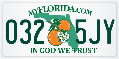 FL license plate 0325JY