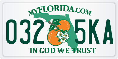 FL license plate 0325KA
