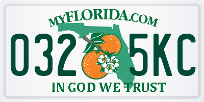 FL license plate 0325KC