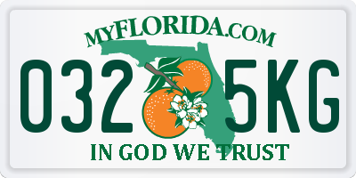 FL license plate 0325KG