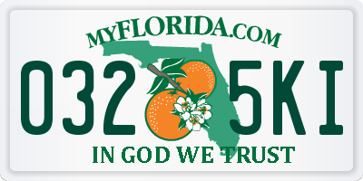 FL license plate 0325KI