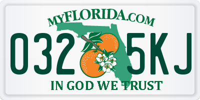 FL license plate 0325KJ