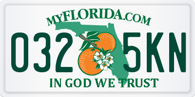 FL license plate 0325KN