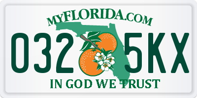 FL license plate 0325KX