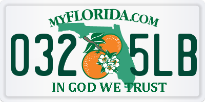 FL license plate 0325LB