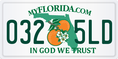 FL license plate 0325LD