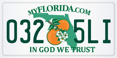 FL license plate 0325LI
