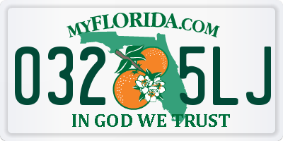 FL license plate 0325LJ