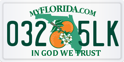 FL license plate 0325LK