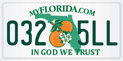 FL license plate 0325LL